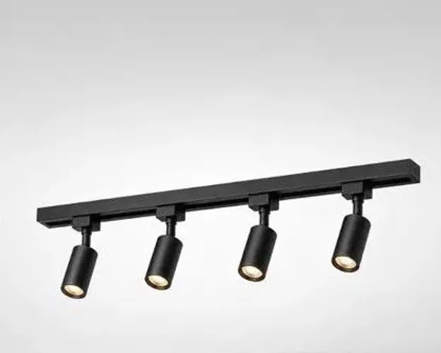 Kit Trilho Eletrificado 1m + 4 Spots Led 7w Preto BF 6000K