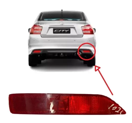 Refletor Olho Gato Parachoque Traseiro Honda City 2012 2013 2014 Direito