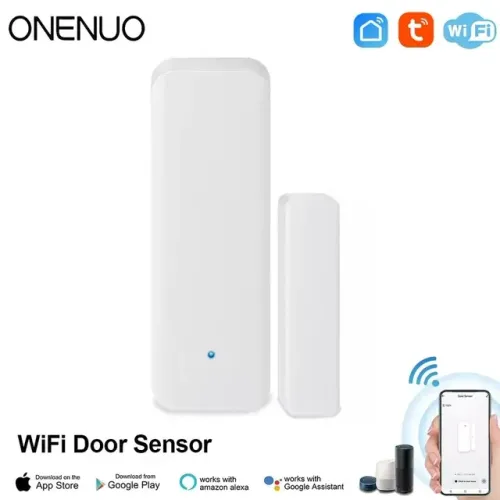 Sensor de abertura de portas e Janelas Tuya Wifi, Compatível com Alexa, Segurança 