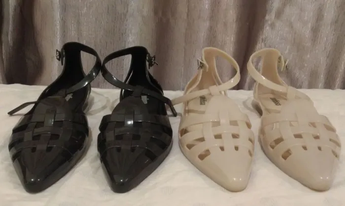 Sandália melissa spider preta e bege 34 