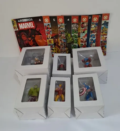 ** MT 6 Vingadores Anos 60 Marvel Fact Files Arquivos Lacrados + Revistas Eaglemoss