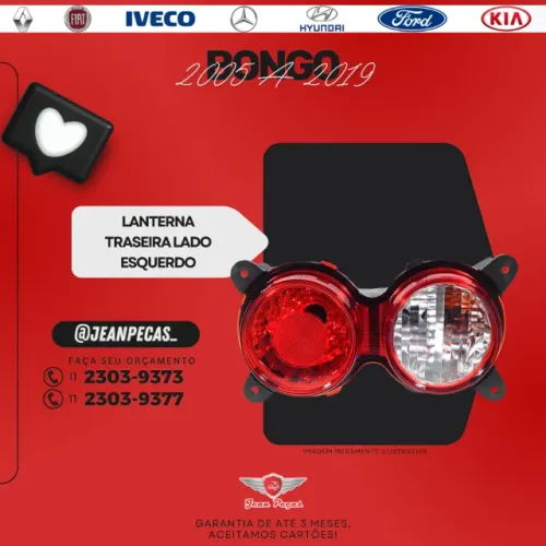lanterna traseira esquerda - kia bongo 2005 a 2019