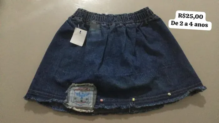 Saia jeans infantil