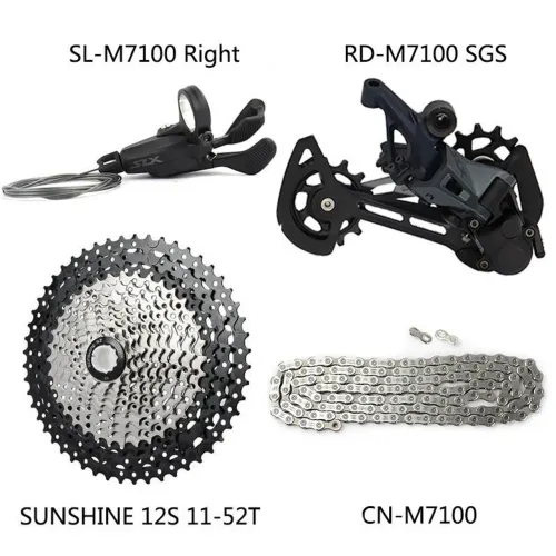 KIT Shimano SLX M7100/Cambio SLX 12V/Alavanca SLX 12V/Cassete 12V 11x52 sunshine/