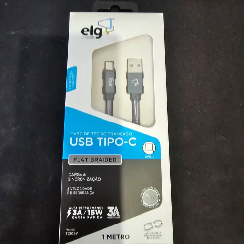 Cabo de tecido trançado USB tipo C