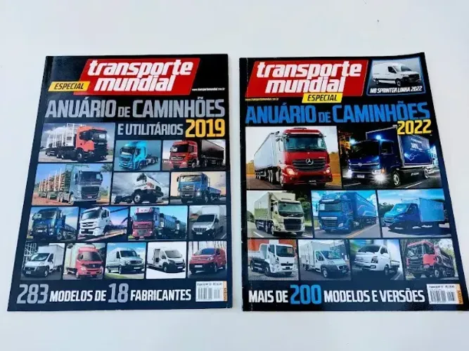 Kit 2 Revistas Transporte Mundial, Catálogos Caminhões 2019 2022