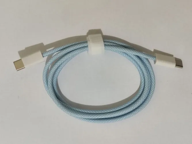 Cabo Turbo 60w USB-C Trançado - Azul Claro Para iPhone 15 16 Xiaomi Samsung Poco