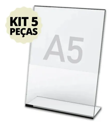 Kit 5 Displays Acrílico Formato A5