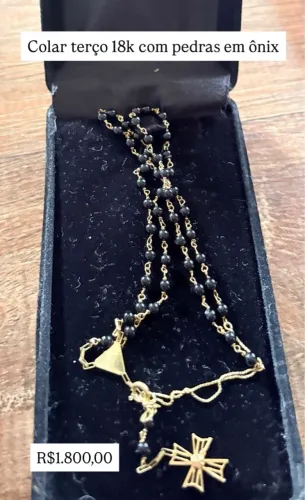 Cordão de ouro tipo terço 