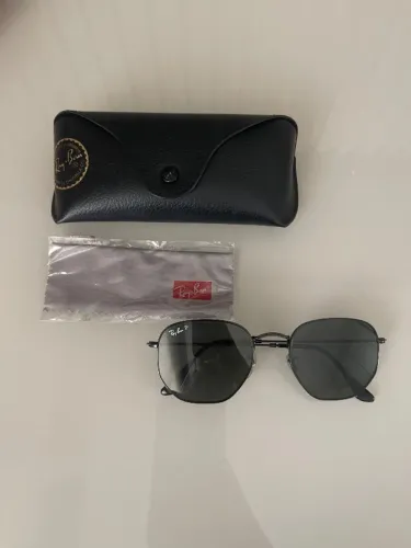 Óculos hexagonal Ray-ban preto original