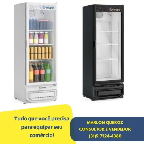 Refrigerador Gelopar 410 Litros Branco / Preto Novo