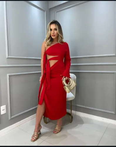 Roupas, vestido, Midi, vermelho