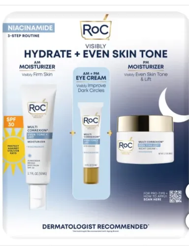 Kit Roc Visibly Hydrate + Even Skin Tone - 3 Passos