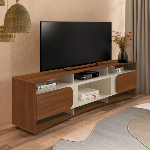 RACK PARA TV ATÉ 86 POLEGADAS 2 PORTAS 7 NICHOS  