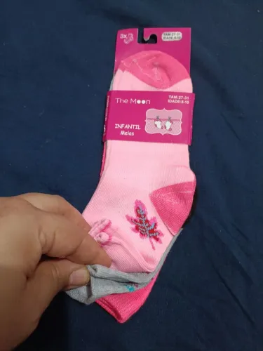 Kit com 3 pares de meia Infantil Menina 
