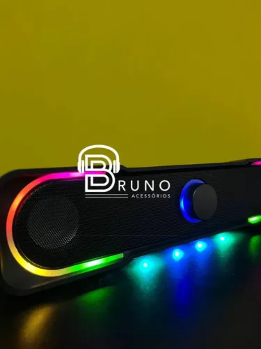 Caixa de Som Bluetooth com LED RGB - Bruno Acessórios
