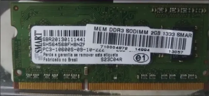 Memória RAM para notebook, DDR3, 2G, 1333.