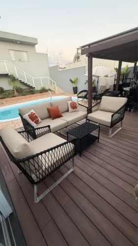 Sofa área externa alumínio corda nautica sol e chuva 