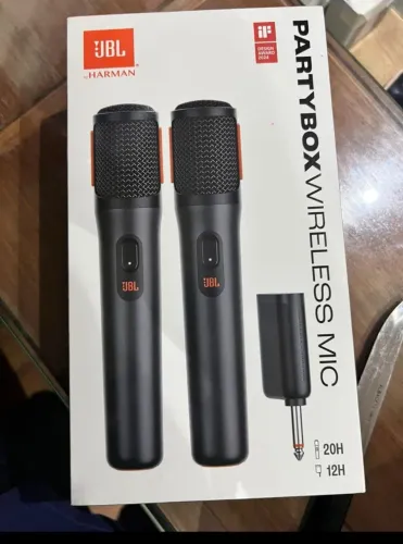 JBL, Microfone Sem Fio, PartyBox Wireless Mic, Par com Receptor - Preto