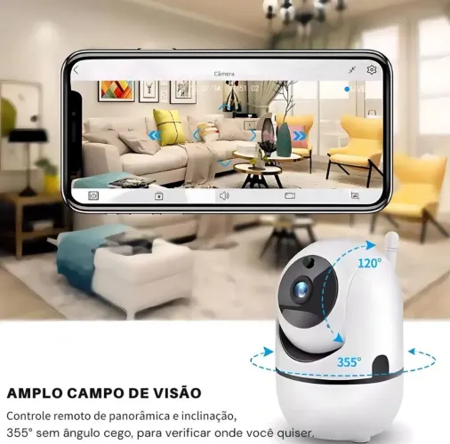Camera IP smart HD sem fio Wifi Ptz