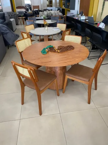Mesa de Jantar Zara 1.20 - 4 Cadeiras Classic Tela Facto