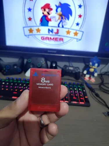 Memory Card 8MB Playstation 2 Translúcido Red
