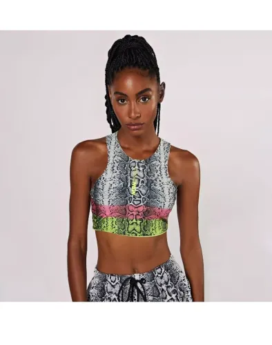 Cropped animal print morena rosa