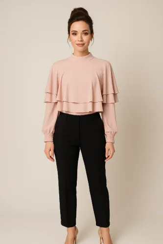 Blusa em Crepe de Seda c/Babados