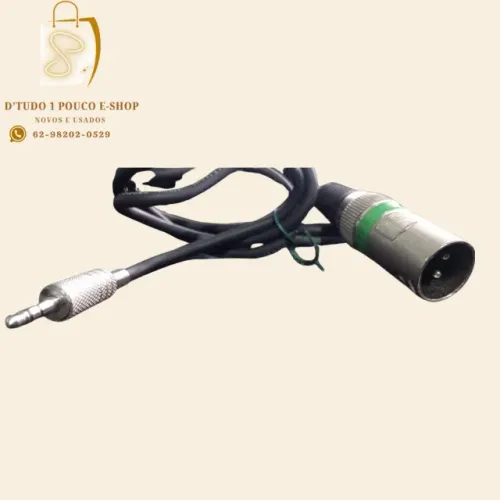 cabo 1,20M adaptador áudio  XLR  MACHO 3 PINOS e P2 MICRO STEREO 2X 0,14 MM