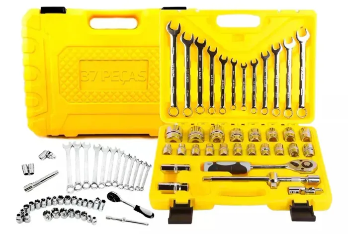 Chave catraca combinada 1/2 soquetes 37 peças chave combinada 12 peças kit
