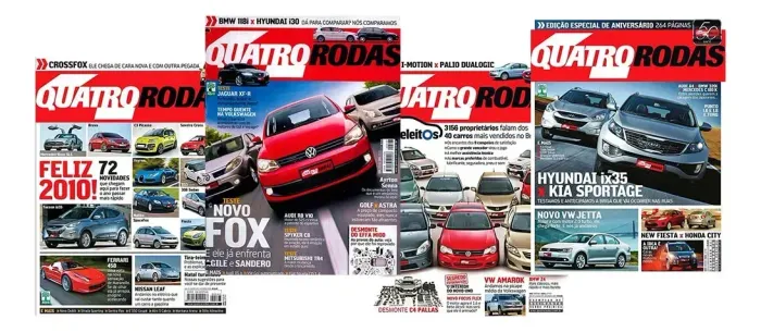 Kit 4 Revistas Quatro Rodas 2009 2010 - IX35 Fox Sportage I30
