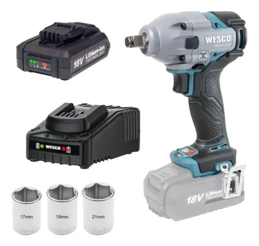 Chave De Impacto A Bateria Brushless 18v 2ah Ws2407. 1 Wesco