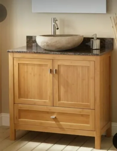 Balcão De Banheiro Com 2 Portas E 1 Gavetão Madeira Maciça Nobre