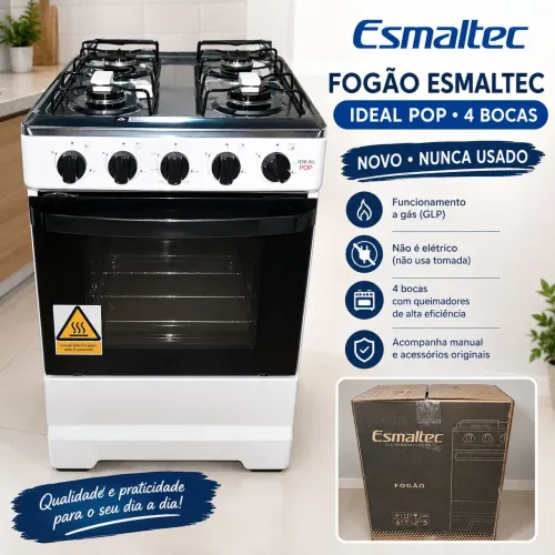 Fogão Esmaltec Ideal Pop 4 Bocas ? NOVO, NUNCA USADO!