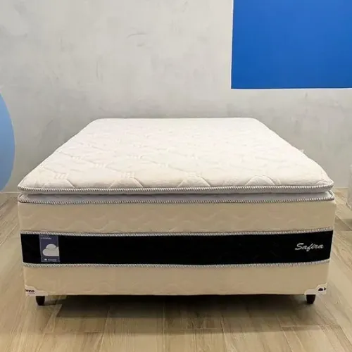 Cama Unibox CASAL PADRÃO Safira Espuma com PilowTop - Entrega grátis para Fortaleza