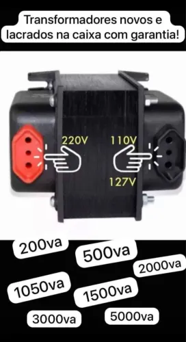 Transformador bivolt lacrados na caixa 