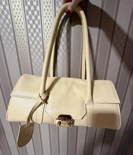 Bolsa couro legítimo amarelo manteiga - Fernanda Gregorin
