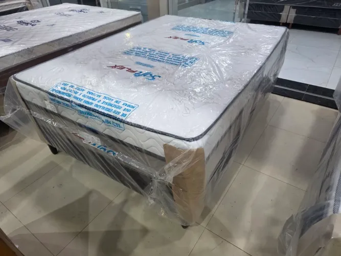 Cama conjugada casal molas ensacadas nova