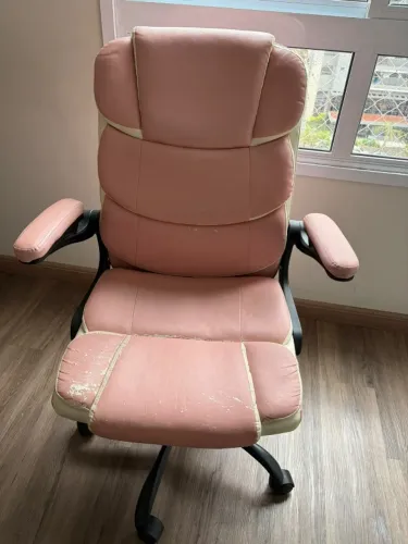 Cadeira Gamer Rosa e Branca Ergonômica