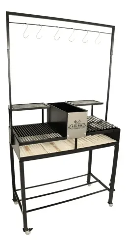 Parrilla Versatile Grelha Dupla Com Varal Churrasqueira - Brinde Frigideira de grelha