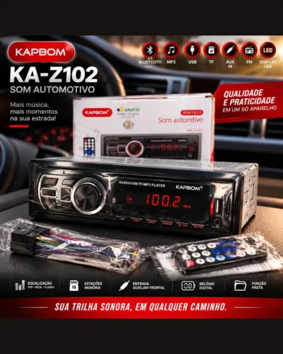 Rádio Automotivo - Bluetooth KA - USB - Controle