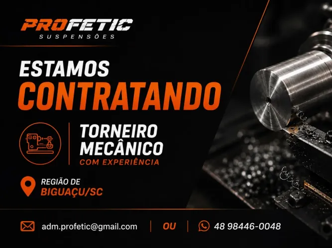 Estamos contratando torneiro mecânico