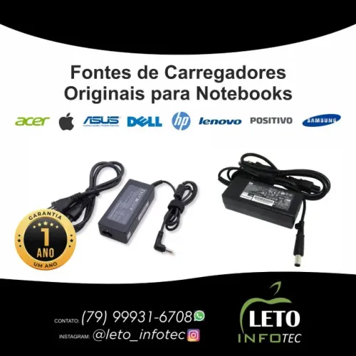 Fonte carregador notebook Asus Hp Compaq Dell Lenovo  Sansung  Acer LG Mac Imac Positivo