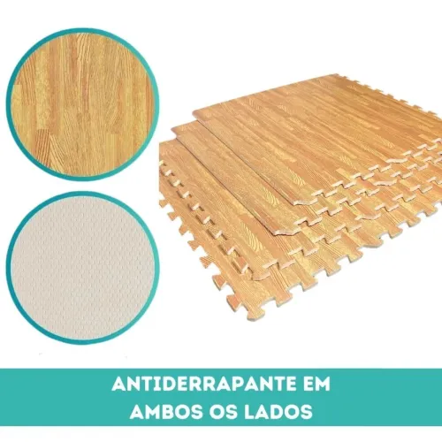 Kit 20 tatames Eva estampa de madeira 