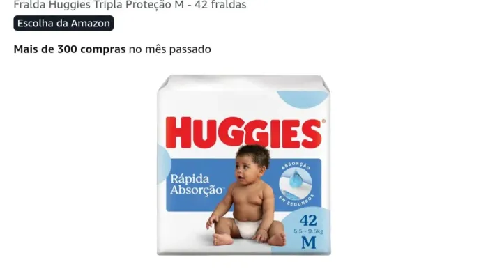 Fralda Huggies azul com 42 unid - LACRADA