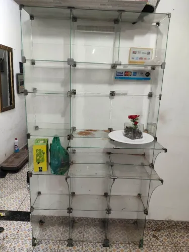 Estante de vidro 