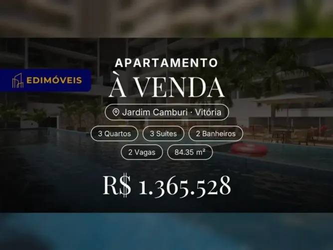 Jardim Camburi| Apartamento 3 suítes com varanda gourmet e lazer total