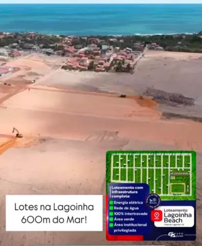 Lotes em Lagoinha-Ce à 600 metros da Praia. Mensais à partir de 283.90