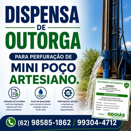 Outorga / Dispensa de Água - Regularize seu Poço ou Imóvel (SEMAD GO)