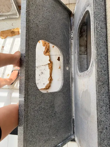 Bancada de pia de mármore 